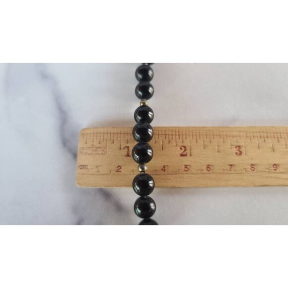 Vintage Black and Tan Beaded Necklace - Picture 9 of 10